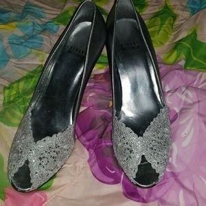 Stuart Weitzman Silver Heels Size 8.5
